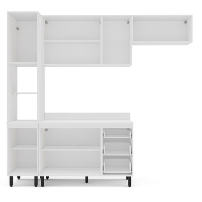Cozinha Completa Meena 8 Portas 3 Gavetas 40250066 Branco/Azul - Politorno