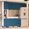 Cozinha Completa Meena 8 Portas 3 Gavetas 40250066 Branco/Azul - Politorno