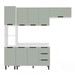 Cozinha Completa Meena 8 Portas 3 Gavetas 40250066 Branco/Verde Oliva - Politorno