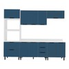 Cozinha Completa Meena 10 Portas 4 Gavetas 40250067 Branco/Azul - Politorno