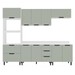 Cozinha Completa Meena 10 Portas 4 Gavetas 40250067 Branco/Verde Oliva - Politorno