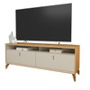 Rack para TV Até 75 Polegadas Dubai 2 Portas Tauri/Off White Fosco - Linea Brasil