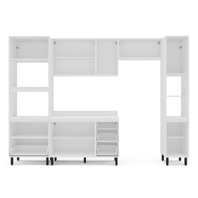 Cozinha Completa Meena 10 Portas 4 Gavetas 40250068 Branco/Azul - Politorno
