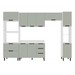 Cozinha Completa Meena 10 Portas 4 Gavetas 40250068 Branco/Verde Oliva - Politorno