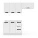 Cozinha Completa Meena 6 Portas 3 Gavetas 40250069 Branco - Politorno
