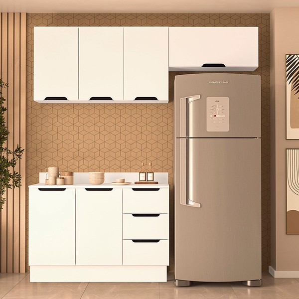 Cozinha Completa Meena 6 Portas 3 Gavetas 40250069 Branco - Politorno