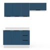 Cozinha Completa Meena 6 Portas 3 Gavetas 40250069 Branco/Azul - Politorno