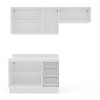 Cozinha Completa Meena 6 Portas 3 Gavetas 40250069 Branco/Verde Oliva - Politorno