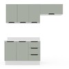 Cozinha Completa Meena 6 Portas 3 Gavetas 40250069 Branco/Verde Oliva - Politorno