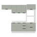 Cozinha Completa Meena 8 Portas 4 Gavetas 40250070 Branco/Verde Oliva - Politorno
