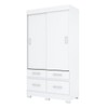Guarda-Roupa Solteiro évora 2 Portas 4 Gavetas Flex Branco/Rosa Chá - Pnr Móveis
