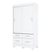 Guarda-Roupa Solteiro évora 2 Portas 4 Gavetas Flex Branco/Rosa Chá - Pnr Móveis