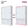 Guarda-Roupa Solteiro évora 2 Portas 4 Gavetas Flex Branco/Rosa Chá - Pnr Móveis