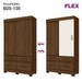 Guarda-Roupa Solteiro évora 2 Portas 4 Gavetas Flex Castanho Hp/Off White - Pnr Móveis