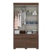 Guarda-Roupa Solteiro évora 2 Portas 4 Gavetas Flex Castanho Hp/Off White - Pnr Móveis