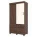 Guarda-Roupa Solteiro évora 2 Portas 4 Gavetas Flex Castanho Hp/Off White - Pnr Móveis