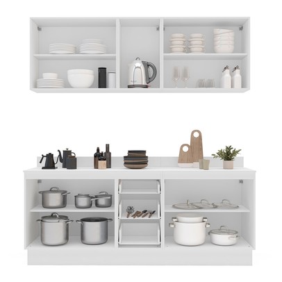 Cozinha Completa Meena 9 Portas 3 Gavetas 40250071 Branco/Azul - Politorno