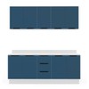 Cozinha Completa Meena 9 Portas 3 Gavetas 40250071 Branco/Azul - Politorno