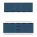 Cozinha Completa Meena 9 Portas 3 Gavetas 40250071 Branco/Azul - Politorno