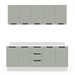 Cozinha Completa Meena 9 Portas 3 Gavetas 40250071 Branco/Verde Oliva - Politorno