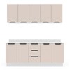 Cozinha Completa Meena 9 Portas 3 Gavetas 40250071 Branco/Creme - Politorno