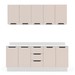 Cozinha Completa Meena 9 Portas 3 Gavetas 40250071 Branco/Creme - Politorno