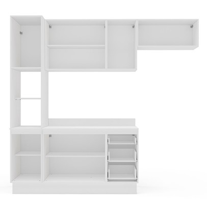 Cozinha Completa Meena 8 Portas 3 Gavetas 40250072 Branco/Azul - Politorno