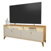 Rack para TV Até 75 Polegadas Dubai 2 Portas com Led Tauri/Off White Fosco - Linea Brasil