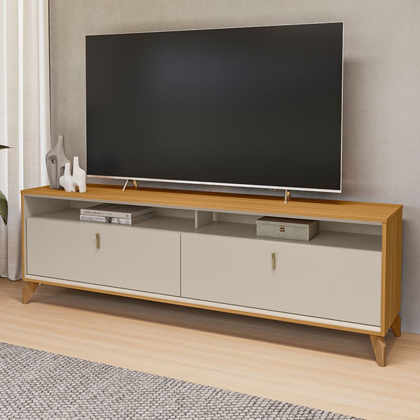 Rack para TV Até 75 Polegadas Dubai 2 Portas 208039 Tauri/Off White Fosco - Linea Brasil