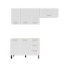 Cozinha Completa Amara 40250075 6 Portas 3 Gavetas 40250075 Branco - Politorno