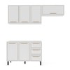 Cozinha Completa Amara 40250075 6 Portas 3 Gavetas 40250075 Branco - Politorno