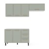 Cozinha Completa Amara 40250075 6 Portas 3 Gavetas 40250075 Branco/Verde Oliva - Politorno