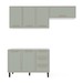 Cozinha Completa Amara 40250075 6 Portas 3 Gavetas 40250075 Branco/Verde Oliva - Politorno