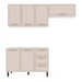 Cozinha Completa Amara 40250075 6 Portas 3 Gavetas 40250075 Branco/Creme - Politorno