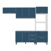 Cozinha Completa Amara 8 Portas 4 Gavetas 40250076 Branco/Azul - Politorno