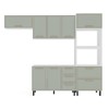 Cozinha Completa Amara 8 Portas 4 Gavetas 40250076 Branco/Verde Oliva - Politorno