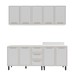 Cozinha Completa Amara 9 Portas 3 Gavetas 40250077 Branco - Politorno