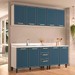 Cozinha Completa Amara 9 Portas 3 Gavetas 40250077 Branco/Azul - Politorno