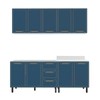 Cozinha Completa Amara 9 Portas 3 Gavetas 40250077 Branco/Azul - Politorno