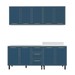 Cozinha Completa Amara 9 Portas 3 Gavetas 40250077 Branco/Azul - Politorno