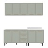 Cozinha Completa Amara 9 Portas 3 Gavetas 40250077 Branco/Verde Oliva - Politorno