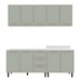 Cozinha Completa Amara 9 Portas 3 Gavetas 40250077 Branco/Verde Oliva - Politorno