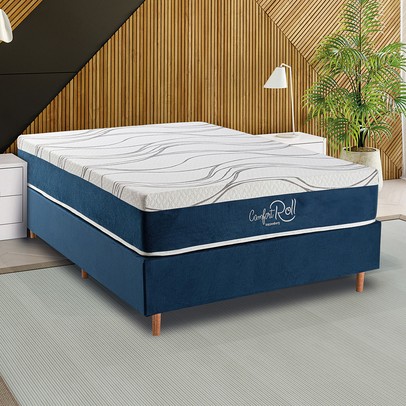 Colchão Casal Soft com Molas Ensacadas 138x188 Azul - Colchões Kappesberg