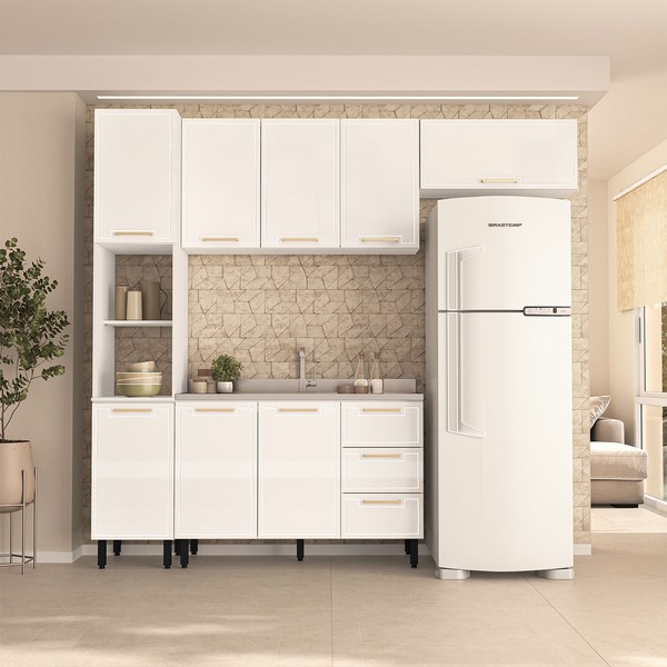 Cozinha Completa Amara 8 Portas 3 Gavetas 40250078 Branco - Politorno