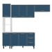 Cozinha Completa Amara 8 Portas 3 Gavetas 40250078 Branco/Azul - Politorno