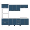 Cozinha Completa Amara 10 Portas 4 Gavetas 40250079 Branco/Azul - Politorno
