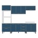 Cozinha Completa Amara 10 Portas 4 Gavetas 40250079 Branco/Azul - Politorno