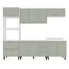 Cozinha Completa Amara 10 Portas 4 Gavetas 40250079 Branco/Verde Oliva - Politorno
