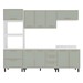 Cozinha Completa Amara 10 Portas 4 Gavetas 40250079 Branco/Verde Oliva - Politorno