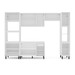 Cozinha Completa Amara 10 Portas 4 Gavetas 40250080 Branco/Verde Oliva - Politorno